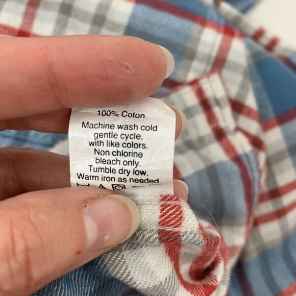 J. Crew Size S Flannel Shirt Button Down Front Blue Plaid Long Sleeve Collared - Picture 8 of 8